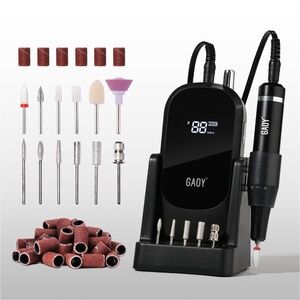 GAOY Black Cordless Rechargeable Nail Drill With Stand